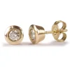 Jack Murphy Jewellers Jmj Diamond Set Jewellery | Jmj Gold Jewellery | 9ct Yellow Gold Bezel Set 0.25ct Diamond Earrings