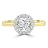 Jack Murphy Jewellers Natural Halo Diamond Rings | 18ct Yellow Gold Brilliant Round & Diamond Halo Ring, 0.56ct