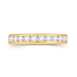 Jack Murphy Jewellers Yellow Gold Wedding & Eternity Rings | 18ct Yellow Gold Brilliant Round Channel Set 3.5mm Diamond Ring 0.65ct