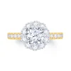 Jack Murphy Jewellers Natural Halo Diamond Rings | 18ct Yellow Gold Brilliant Round & Halo, Shoulder Set Diamond Ring, 1.40ct