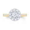 Jack Murphy Jewellers Natural Halo Diamond Rings | 18ct Yellow Gold Brilliant Round & Double Halo, Shoulder Set Diamond Ring, 1.03ct