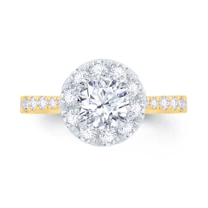 Jack Murphy Jewellers Natural Halo Diamond Rings | 18ct Yellow Gold Brilliant Round & Double Halo, Shoulder Set Diamond Ring, 1.03ct
