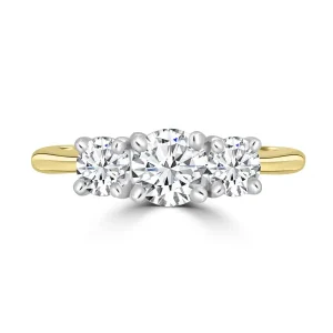 Jack Murphy Jewellers Natural Three-Stone Diamond Rings | 18ct Yellow Gold Brilliant Round Three Stone Diamond Ring, 1.00ct