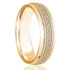 Jack Murphy Jewellers Yellow Gold Wedding Rings | 18ct Yellow Gold Celtic Design Beaded Classic Medium 6mm Wedding Band