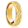 Jack Murphy Jewellers Yellow Gold Wedding Rings | 18ct Yellow Gold Celtic Spiral Design Classic Medium 6mm Wedding Band