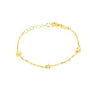 Jack Murphy Jewellers Childrens Jewellery | Jmj Gold Jewellery | 9ct Yellow Gold Children's Heart Moon & Star Bracelet