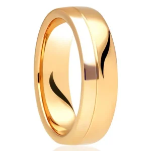 Jack Murphy Jewellers Yellow Gold Wedding Rings | 18ct Yellow Gold Classic Polished Inlaid Groove Medium 6mm Wedding Band