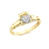 Jack Murphy Jewellers Jmj Gold Jewellery | 9ct Yellow Gold 0.01ct Diamond Claddagh Ring - Size K