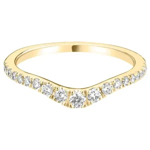 Jack Murphy Jewellers Yellow Gold Wedding & Eternity Rings | 18ct Yellow Gold Curved Wave Claw Set Diamond Ring 0.33ct
