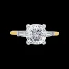 Jack Murphy Jewellers Natural Solitaire Diamond Rings | 18ct Yellow Gold Cushion & Tapered Baguette Diamond Ring, 2.15ct
