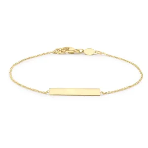 Jack Murphy Jewellers Jmj Gold Jewellery | 9ct Yellow Gold Delicate Trace Chain With ID Plate Bracelet