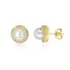 Jack Murphy Jewellers Jmj Diamond Set Jewellery | Jmj Gold Jewellery | 9ct Yellow Gold Diamond & Pearl Stud Earrings 0.21ct
