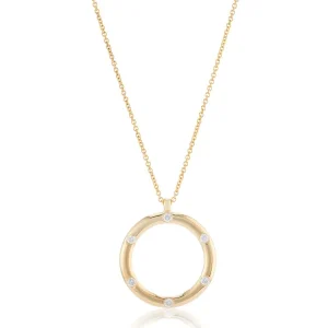 Jack Murphy Jewellers Jmj Diamond Set Jewellery | Jmj Gold Jewellery | 9ct Yellow Gold Diamond Dot Circle Necklace