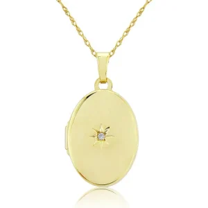 Jack Murphy Jewellers Jmj Diamond Set Jewellery | Jmj Gold Jewellery | 9ct Yellow Gold Diamond Oval Set Diamond Locket Necklace