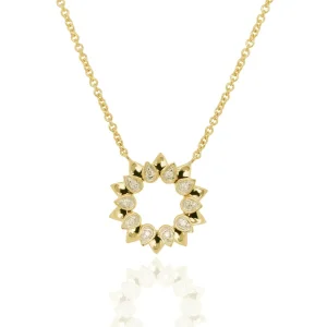 Jack Murphy Jewellers Jmj Diamond Set Jewellery | Jmj Gold Jewellery | 9ct Yellow Gold Diamond Set Sun Necklace, 0.03ct
