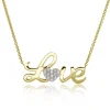 Jack Murphy Jewellers Jmj Diamond Set Jewellery | Jmj Gold Jewellery | 9ct Yellow Gold Diamond Set Love Necklace, 0.03ct