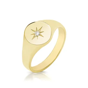 Jack Murphy Jewellers All Jmj & Branded Fashion Jewellery | Jmj Diamond Set Jewellery | 9ct Yellow Gold Diamond Signet Ring