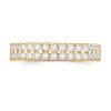 Jack Murphy Jewellers Yellow Gold Wedding & Eternity Rings | 18ct Yellow Gold Double Row 3.5mm Brilliant Round Cut Diamond Ring 0.50ct
