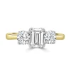 Jack Murphy Jewellers Natural Three-Stone Diamond Rings | 18ct Yellow Gold Emerald & Round Three Stone Diamond Ring, 1.10ct