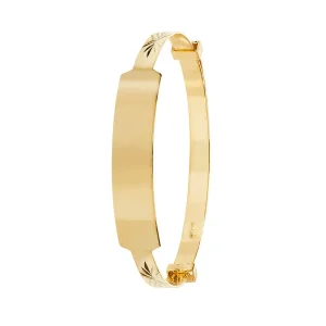 Jack Murphy Jewellers Childrens Jewellery | Jmj Gold Jewellery | 9ct Yellow Gold Expandable ID Baby Bangle