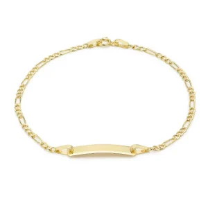 Jack Murphy Jewellers Jmj Gold Jewellery | 9ct Yellow Gold Figaro Chain With ID Plate Bracelet