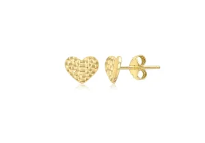 Jack Murphy Jewellers Jmj Gold Jewellery | 9ct Yellow Gold Heart Stud Diamond Cut Earrings