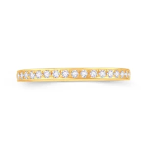 Jack Murphy Jewellers Yellow Gold Wedding & Eternity Rings | 18ct Yellow Gold Inlaid Brilliant Round 2mm Diamond Ring 0.15ct