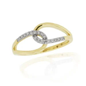 Jack Murphy Jewellers Jmj Diamond Set Jewellery | Jmj Gold Jewellery | 9ct Yellow Gold Interlocked Infinity Diamond Set Ring 0.09ct