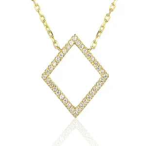 Jack Murphy Jewellers Bridal Jewellery | Jmj Diamond Set Jewellery | 9ct Yellow Gold Kite Shape Diamond Set Necklace, 0.10ct