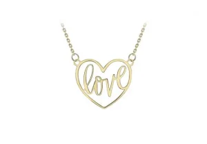 Jack Murphy Jewellers Jmj Gold Jewellery | 9ct Yellow Gold Large 'LOVE' Heart Pendant Necklace