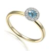 Jack Murphy Jewellers Jmj Birthstone Jewellery | All Jmj & Branded Fashion Jewellery | 9ct Yellow Gold March Birthstone Aquamarine & Diamond Halo Ring