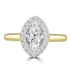 Jack Murphy Jewellers Natural Halo Diamond Rings | 18ct Yellow Gold Marquise & Halo Diamond Ring 0.58ct