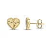 Jack Murphy Jewellers Jmj Gold Jewellery | 9ct Yellow Gold 9mm Heart Stud Diamond Cut Earrings