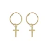 Jack Murphy Jewellers Jmj Gold Jewellery | 9ct Yellow Gold 13mm Hoop Earrings With Cross Charm
