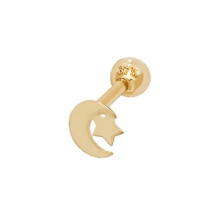 Jack Murphy Jewellers Childrens Jewellery | All Jmj & Branded Fashion Jewellery | 9ct Yellow Gold Moon & Star Cartilage Earring