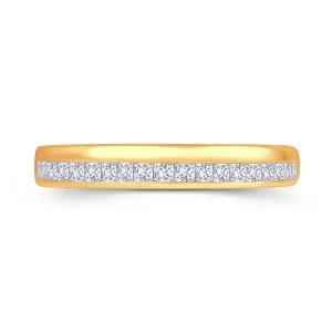 Jack Murphy Jewellers Yellow Gold Wedding & Eternity Rings | 18ct Yellow Gold Offset Channel Set 3.5mm Princess Cut Diamond Ring 0.45ct