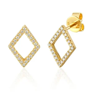 Jack Murphy Jewellers Jmj Diamond Set Jewellery | Jmj Gold Jewellery | 9ct Yellow Gold Open Kite Diamond Earrings