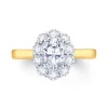 Jack Murphy Jewellers Natural Halo Diamond Rings | 18ct Yellow Gold Oval & Halo Diamond Ring, 0.86ct