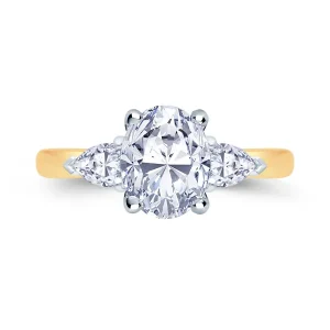 Jack Murphy Jewellers Natural Three-Stone Diamond Rings | 18ct Yellow Gold Oval & Pear Three Stone Diamond Ring 0.67ct