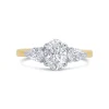 Jack Murphy Jewellers Natural Three-Stone Diamond Rings | 18ct Yellow Gold Oval & Pear Three Stone Diamond Ring, 1.10ct