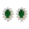 Jack Murphy Jewellers Jmj Gemstone Jewellery | Jmj Diamond Set Jewellery | 9ct Yellow Gold Oval Emerald & Diamond Halo Studs
