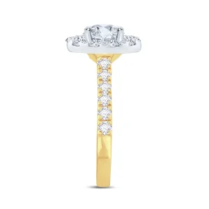 Jack Murphy Jewellers Natural Halo Diamond Rings | 18ct Yellow Gold Oval, Halo & Shoulder Set Diamond Ring, 1.31ct