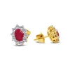 Jack Murphy Jewellers Jmj Gemstone Jewellery | Jmj Diamond Set Jewellery | 18ct Yellow Gold Oval Ruby & Diamond Halo Stud Earrings