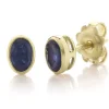 Jack Murphy Jewellers Jmj Gemstone Jewellery | Jmj Gold Jewellery | 9ct Yellow Gold Oval Sapphire Rub Over Stud Earrings