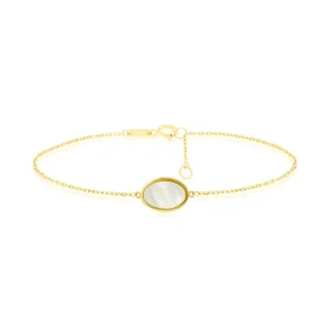 Jack Murphy Jewellers Jmj Gold Jewellery | 9ct Yellow Gold Oval Shape Mother of Pearl Bracelet