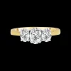 Jack Murphy Jewellers Natural Three-Stone Diamond Rings | 18ct Yellow Gold Oval Three Stone Diamond Ring, 0.90ct