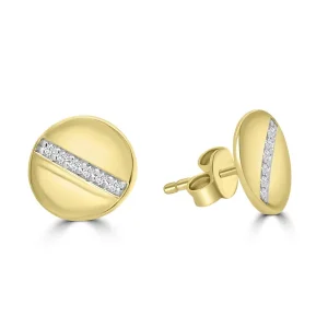 Jack Murphy Jewellers Jmj Gold Jewellery | 9ct Yellow Gold Pavé Set Diamond Button Stud Earrings