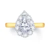 Jack Murphy Jewellers Natural Halo Diamond Rings | 18ct Yellow Gold Pear & Halo Diamond Ring 0.85ct