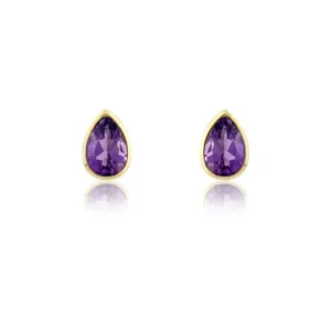 Jack Murphy Jewellers Jmj Gold Jewellery | 9ct Yellow Gold Pear Amethyst Stud Earrings