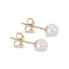 Jack Murphy Jewellers Bridal Jewellery | 9ct Yellow Gold Pear 5mm Akoya Pearl Stud Earrings
